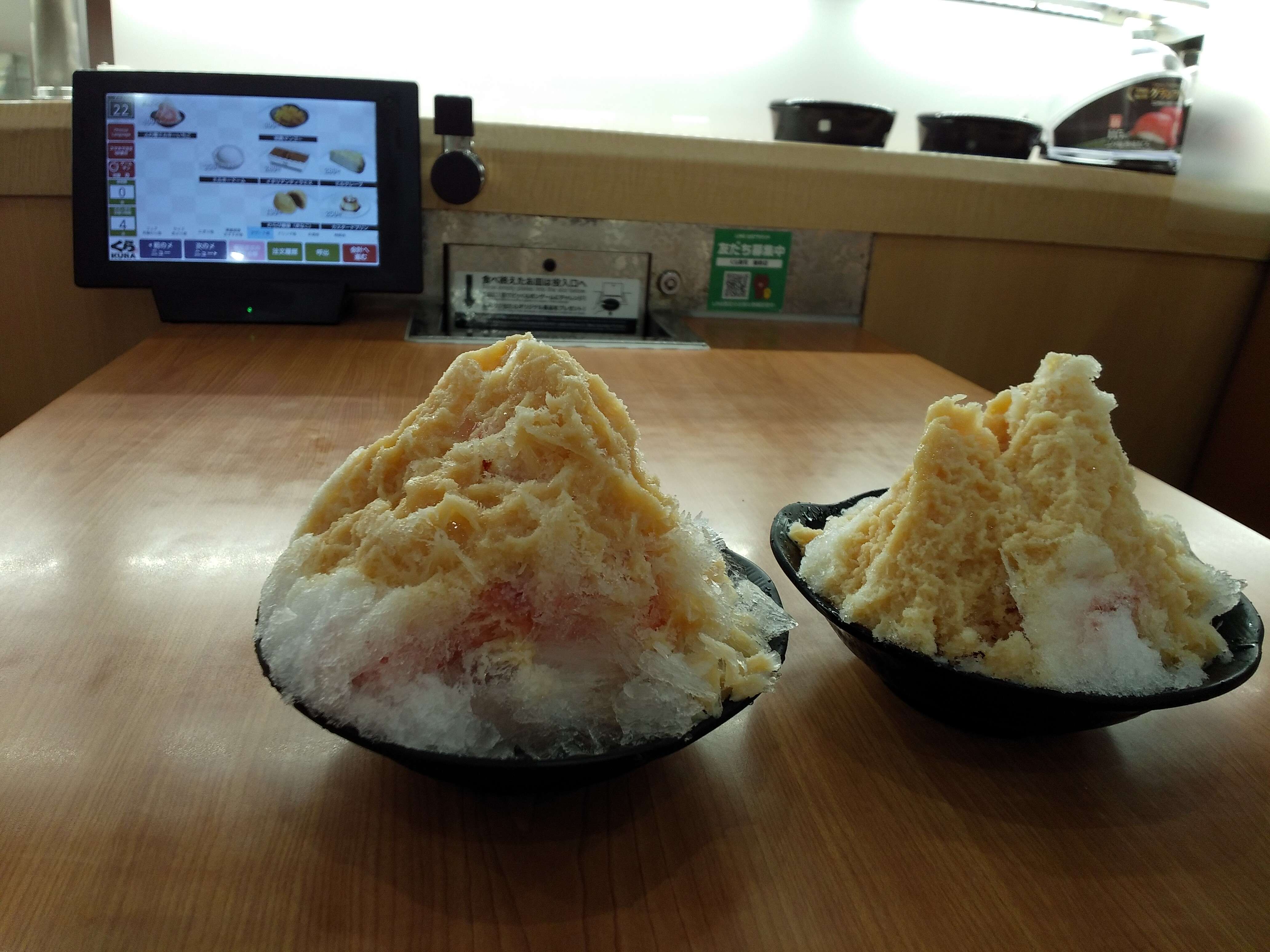 回転ずし屋でかき氷