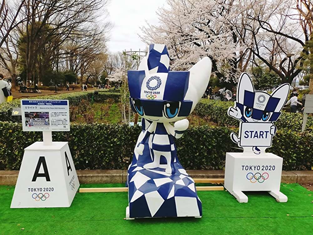 東京2020馬術競技の障害物が展示されています