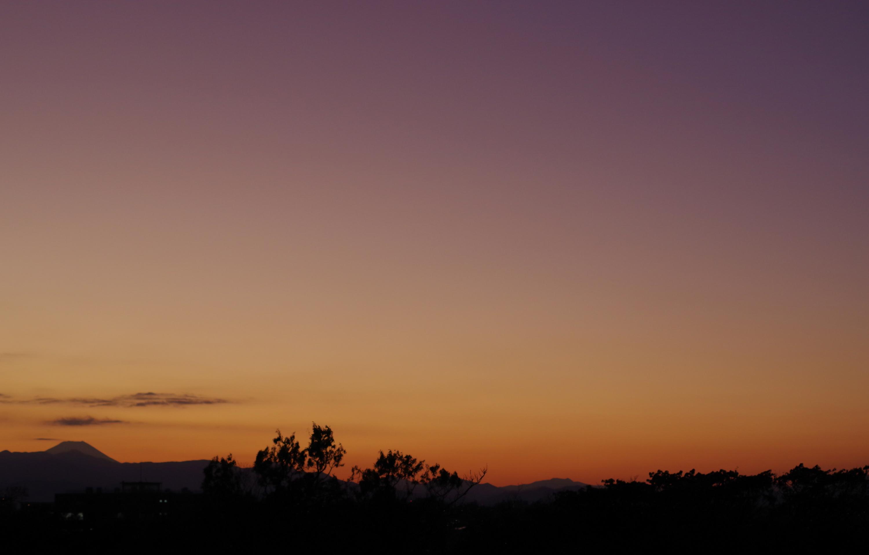 枡形山からの夕日